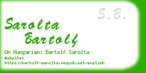 sarolta bartolf business card